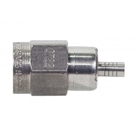SMA CONNECTOR/Male, plug, 50 Ohms, 18 GHz, crimp, straight, stainless steel. For use with RG-405. 
