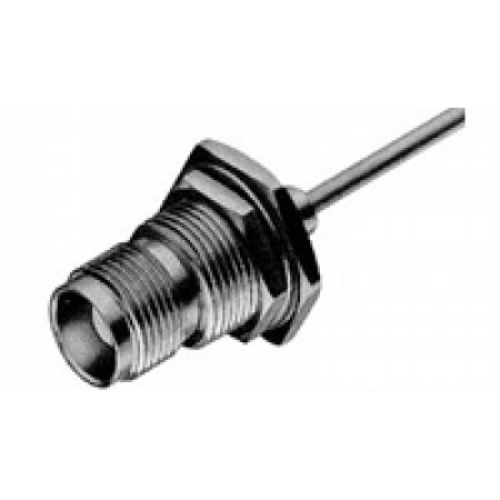 TNC CONNECTOR/Jack, 50 Ohms, 15 GHz, crimp, straight, nickel. For use with RG-402.  