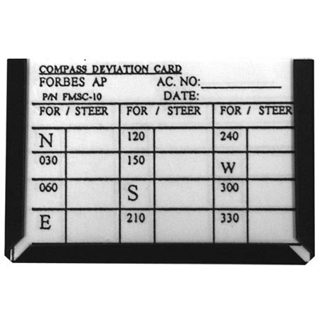 Compass Deviation Card Kit, Frame, Card & Window FT FMS10