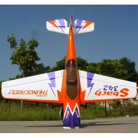 Wing Set (Left/Right), w/Control Horns, for 25% Sbach 342, 05 - Orange/Purple PRC WINGSB-25-LR-05